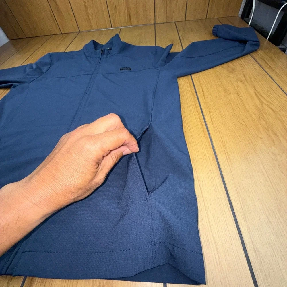 TravisMathew Blue Full Zip Golf Jacket Mock Neck‎ Performance Outerwear Size M